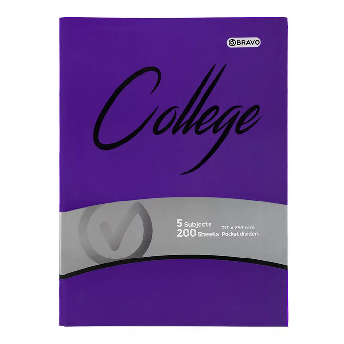 College A4 Binder Notebook -  Purple