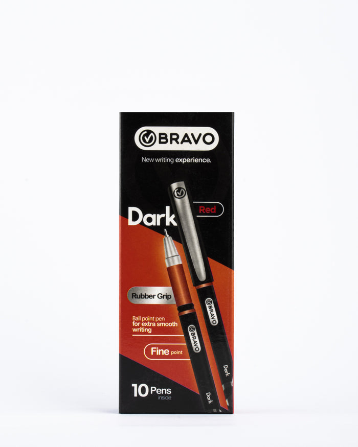 Bravo Dark Ballpoint Pen - Pack of 10 - Red