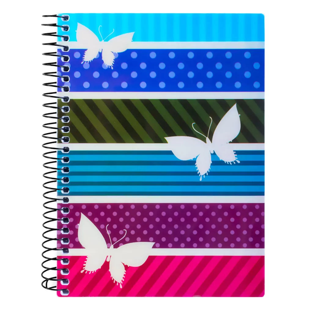 A4 Spiral Notebook 2 Plastic Covers  Assorted Colors Pack of 3 - 80 sheets