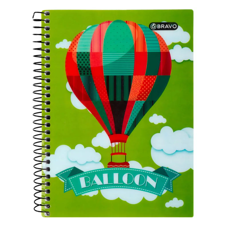 A5 Spiral Notebook 2 Plastic Covers  Assorted Colors Pack of 3 - 100 sheets