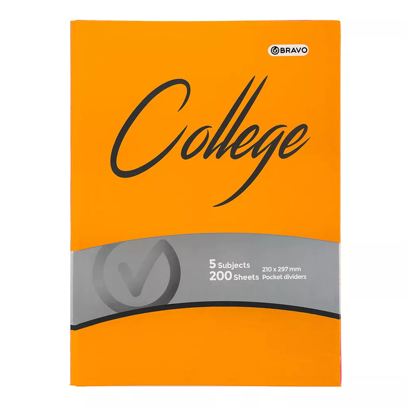 College A4 Binder Notebook -  Orange