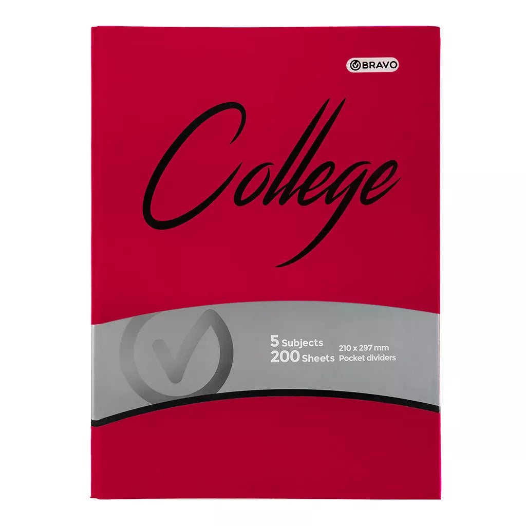 College A4 Binder Notebook -  Red