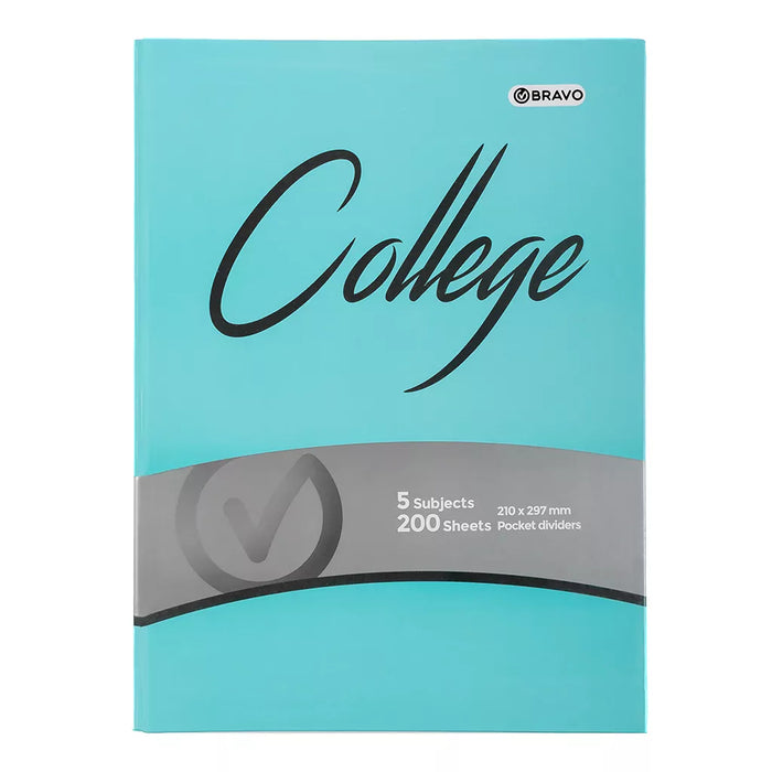 College A4 Binder Notebook -  Turquoise