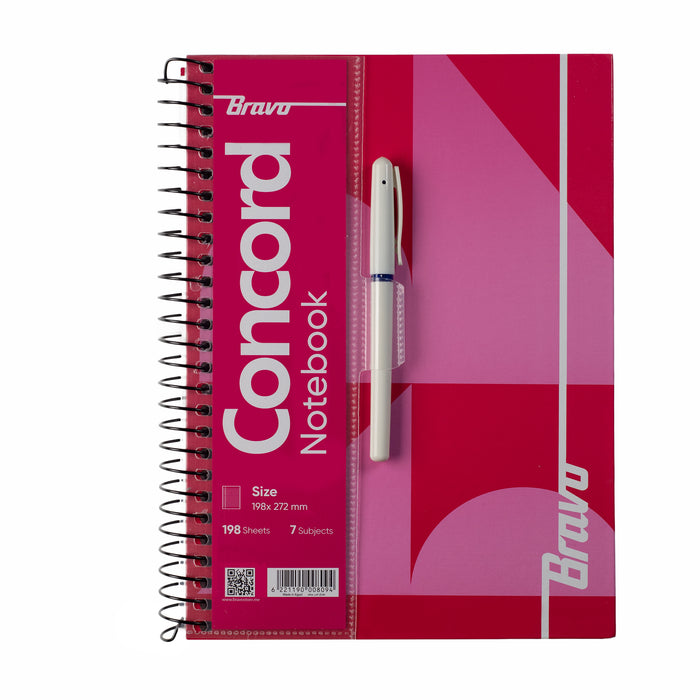 New Concord Notebook  With Pen Large - Pink