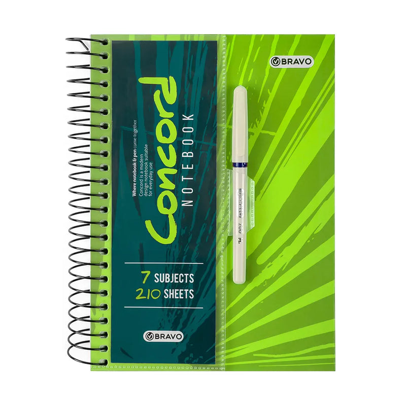 دفتر كونكورد مع قلم A4 - أخضر