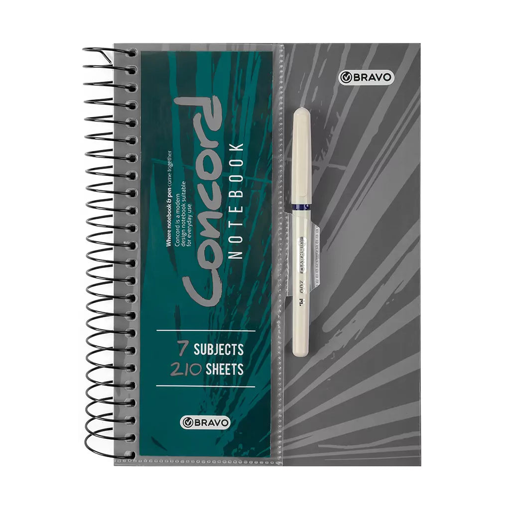 Concord Notebook  With Pen B5 - Grey
