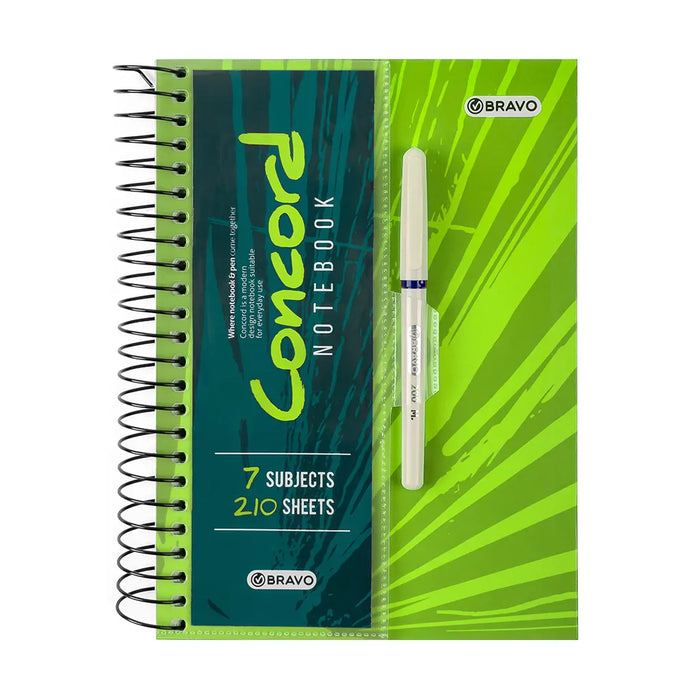 دفتر كونكورد مع قلم B5 - أخضر
