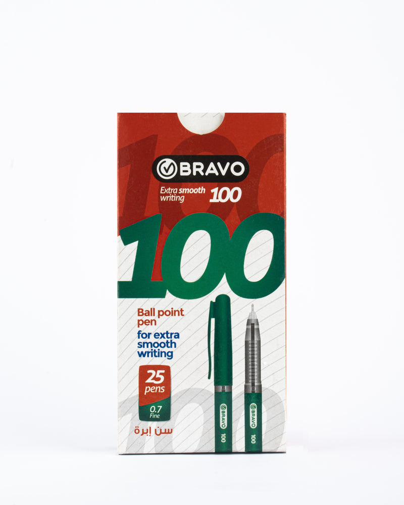 Ballpoint Pen Bravo 100 - 25 Pens - Green