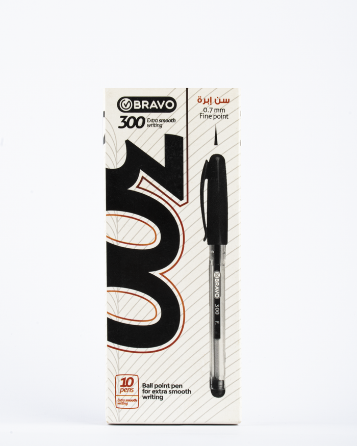 Ball Pen Bravo 300 - 10 Pen - Black