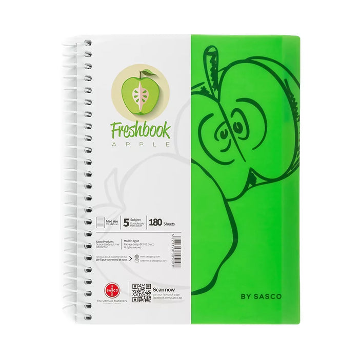 Fresh Notebook A5 180 Sheets- Green