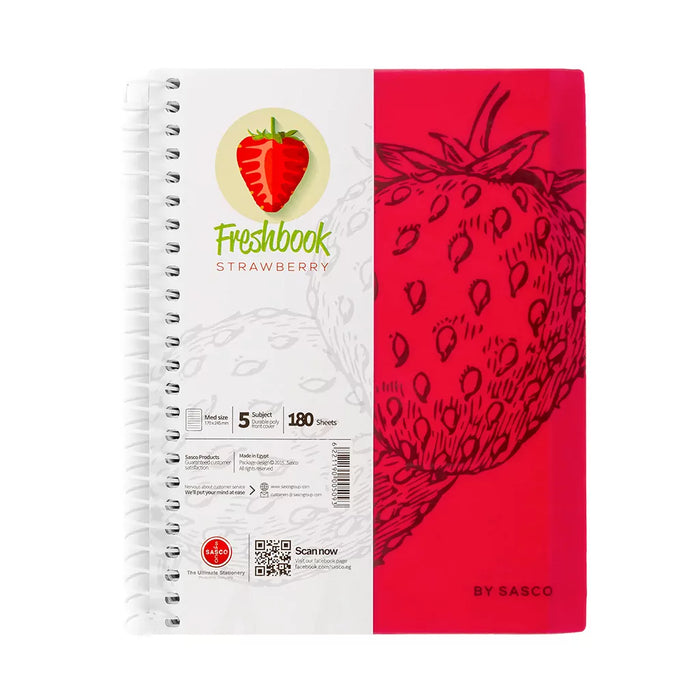 Fresh Notebook A5 180 Sheets -Red