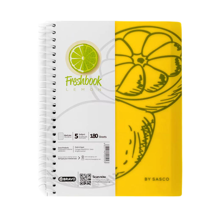 Fresh Notebook A5 180 Sheets -Yellow