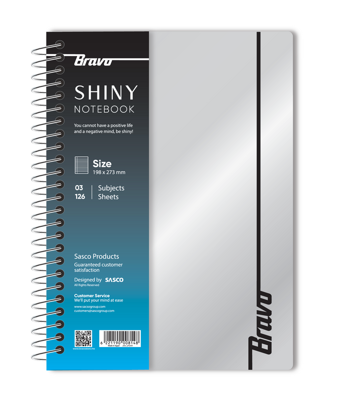 New Shiny Notebook 3 Subject  - Silver & Turquoise