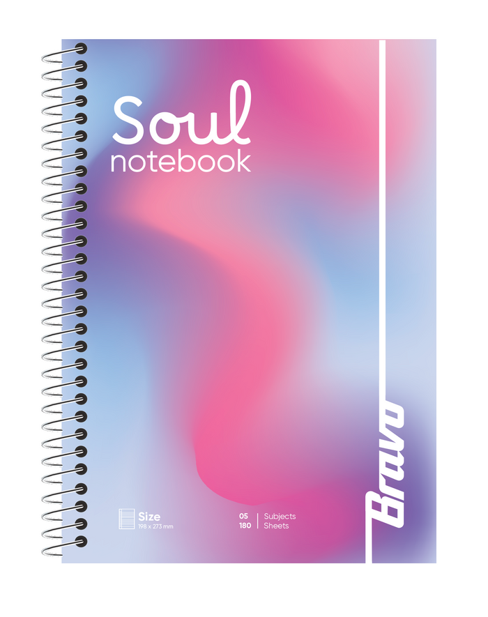 New Soul Notebook  5 Subjects - Light blue * Pink