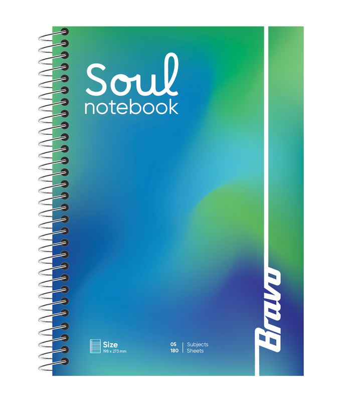 New Soul Notebook  5 Subjects - Green * blue