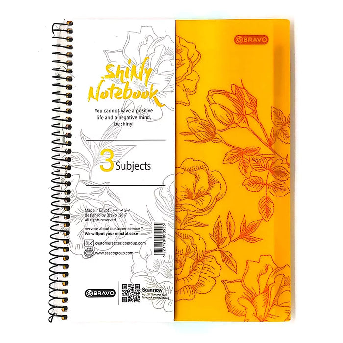 Shiny Notebook 3 Subject  - Yellow
