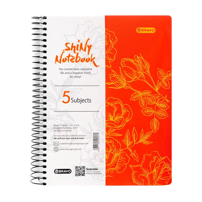 Shiny Notebook 5 Subject - Orange