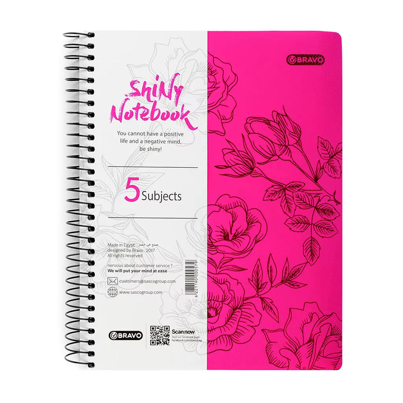 Shiny Notebook 5 Subject  - Pink