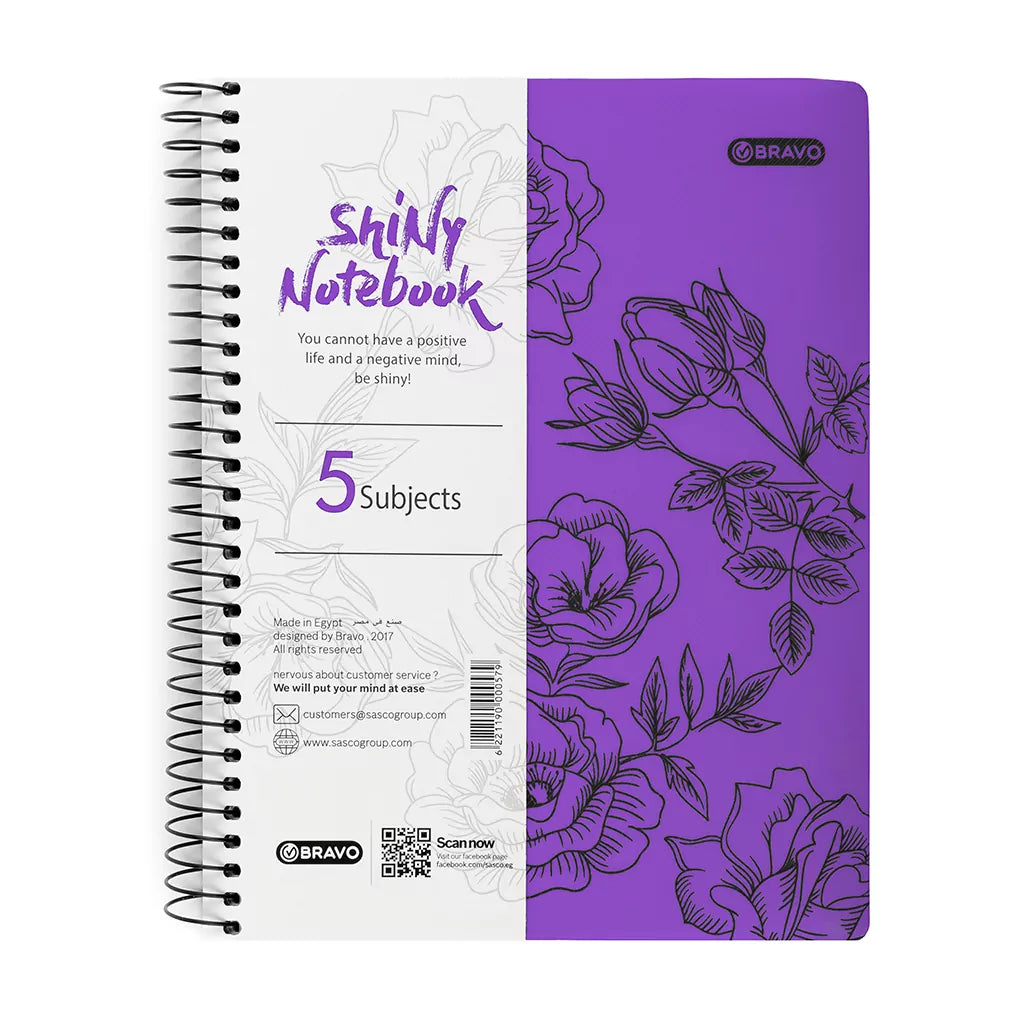 Shiny Notebook 5 Subject  - Purple