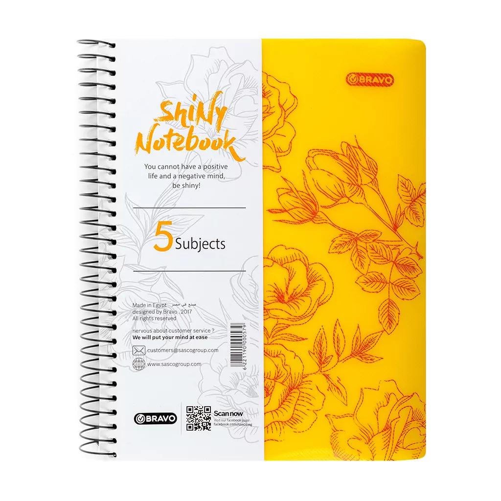 Shiny Notebook 5 Subject  - Yellow