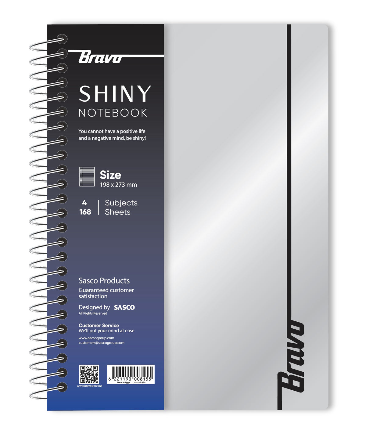New Shiny Notebook 4 Subject  - Silver & Blue