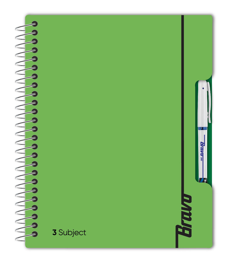 New Bravo NoteBook 3 Subject  - Green