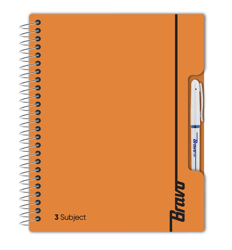 New Bravo NoteBook 3 Subject  - Orange