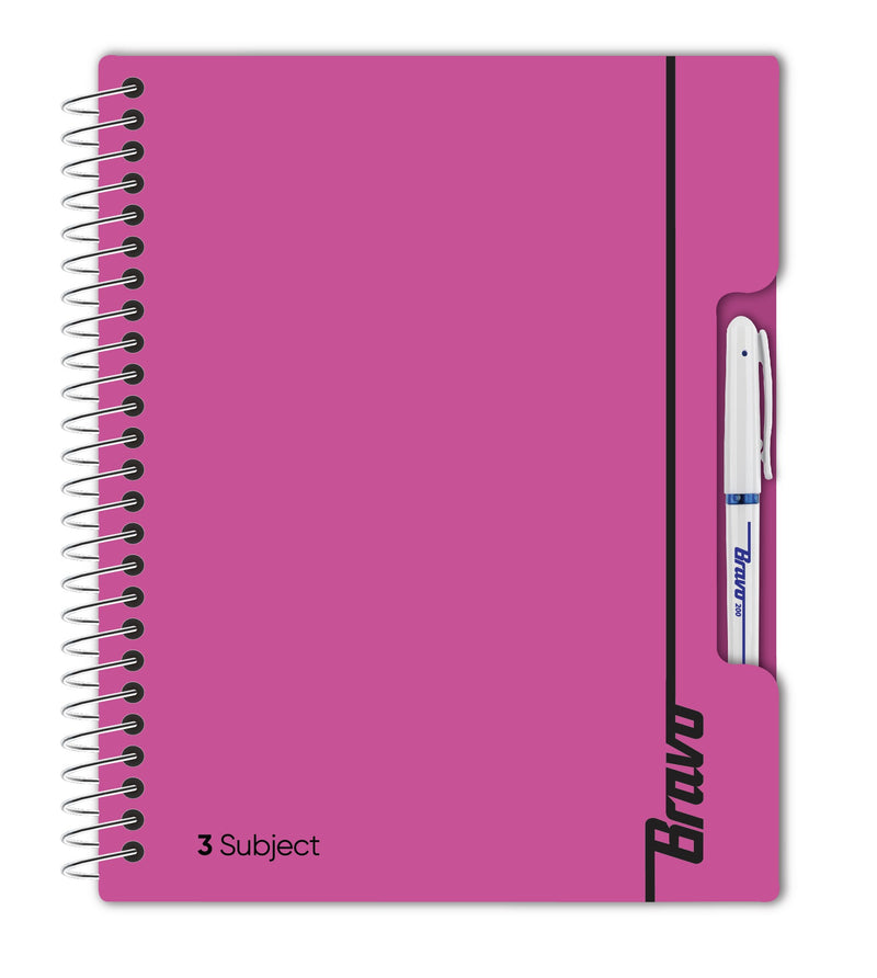 New Bravo NoteBook 3 Subject  - Pink