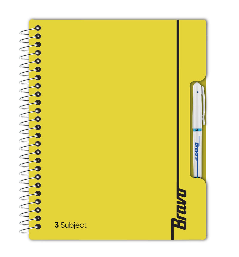 New Bravo NoteBook 3 Subject  - Yellow