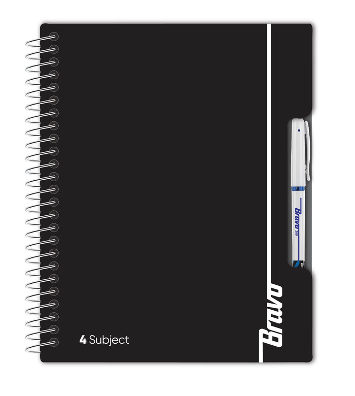 New Bravo NoteBook 4 Subject  - Black