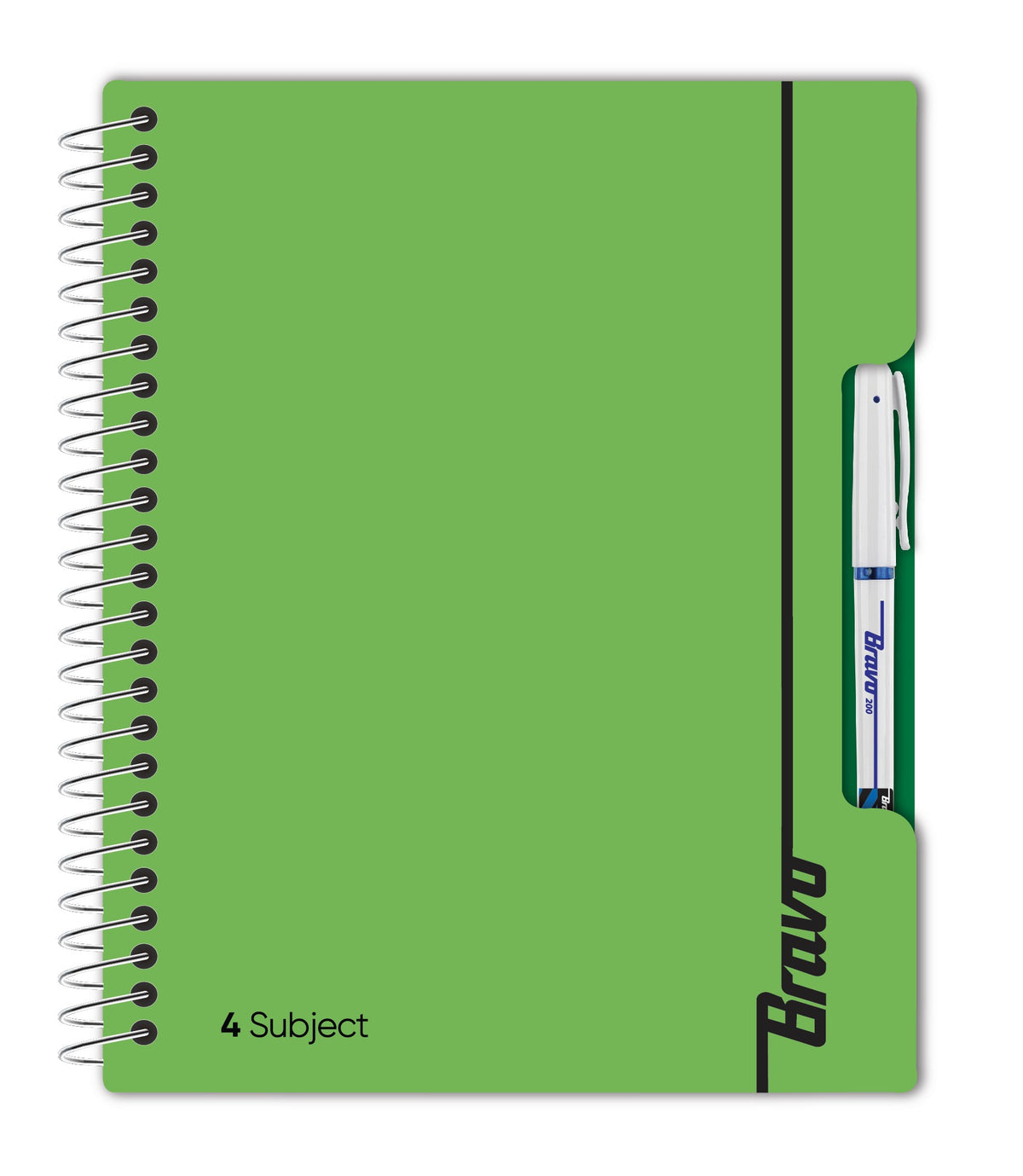 New Bravo NoteBook 4 Subject  - Green