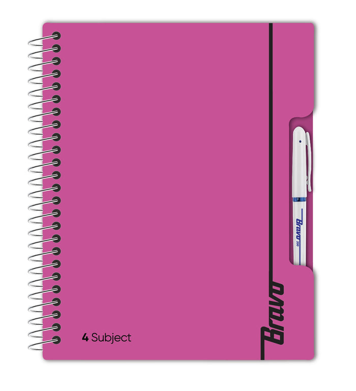 New Bravo NoteBook 4 Subject  - Pink