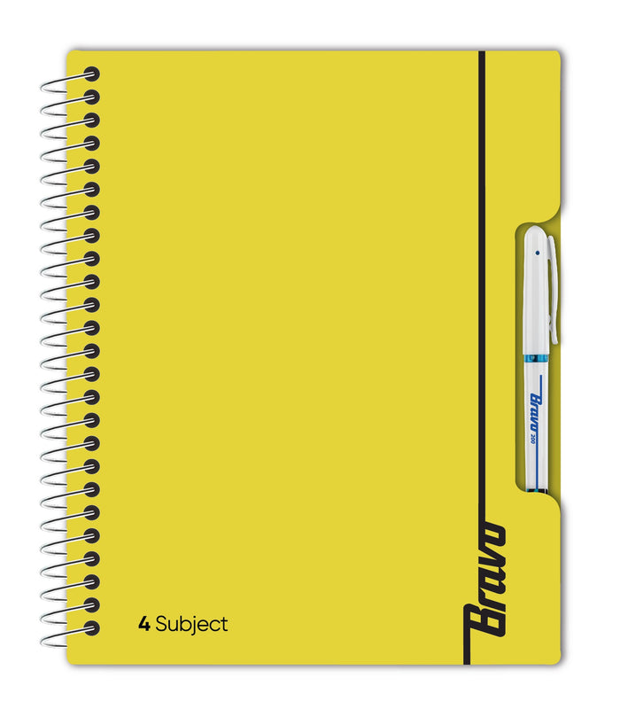 New Bravo NoteBook 4 Subject  - Yellow