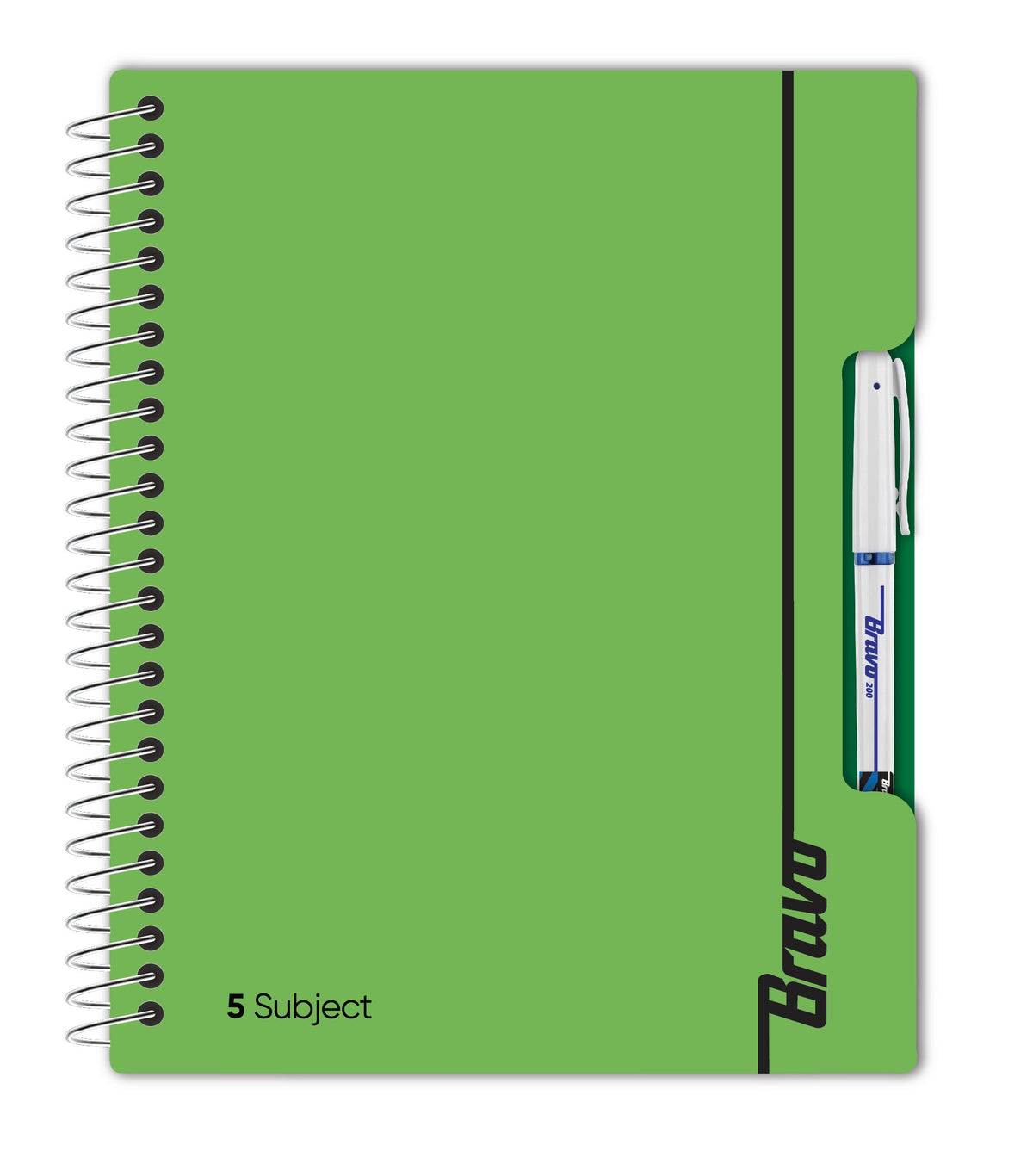 New Bravo NoteBook 5 Subject  - Green