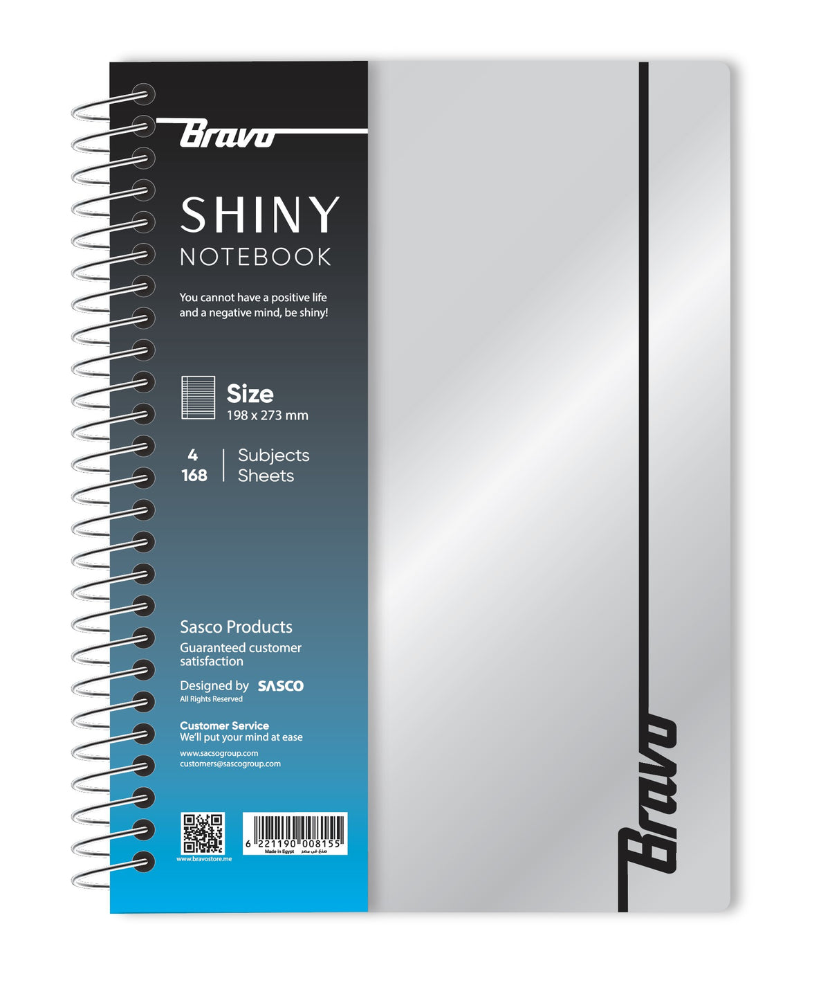 New Shiny Notebook 4 Subject  - Silver & Turquoise